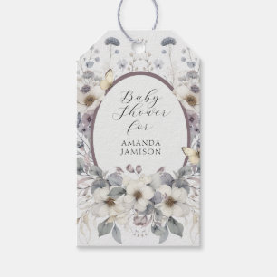 Etiqueta Para Presente Chá de Bebê Menina Art Nouveau Flores Pastel Fofas