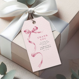 Etiqueta Para Presente Chá de Bebê Menina com Laço Rosa Fofo