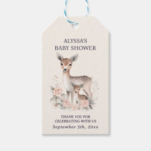 Etiqueta Para Presente Chá de Bebê Menina Cute Mother Baby Deer