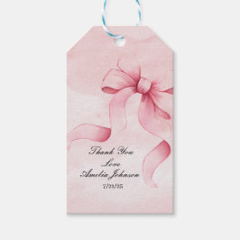 Etiqueta Para Presente Chá de Bebê Menina Fita Rosa Blush Coquette  