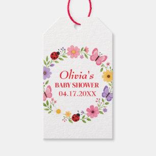 Etiqueta Para Presente Chá de Bebê Menina Flor Silvestre Joaninha