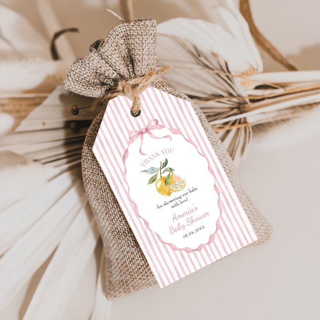 Etiqueta Para Presente Chá de Bebê Menina Tema Limão (Criador carregado)