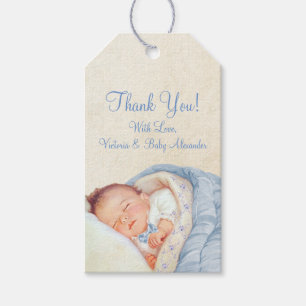 Etiqueta Para Presente Chá de Bebê Menino Azul Vintage