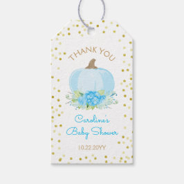 Etiqueta Para Presente Chá de Bebê Menino Boho Blue Pumpkin Watercolor