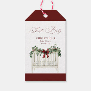 Etiqueta Para Presente Chá de Bebê Moderno Fofo Elegante Papai Noel Bebê