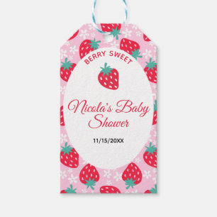 Etiqueta Para Presente Chá de Bebê Rosa Doce de Morango