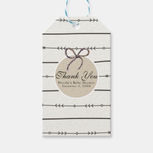 Etiqueta Para Presente Chá de Bebê Rústico Boho Chic Favorito Kraft Moder