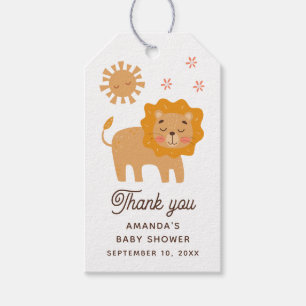 Etiqueta Para Presente Chá de Bebê Safari Leãozinho Obrigado Cute Jungl