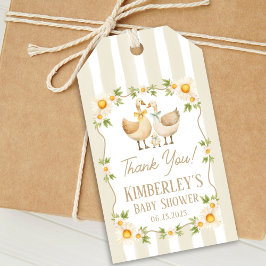 Etiqueta Para Presente Chá de Bebê Silly Little Goose Margarida Amarela