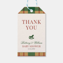 Chá de Bebê Urso Plaid de Natal Preppy
