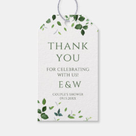 Etiqueta Para Presente Chá de Casais de Folhas Tropicais Modernas