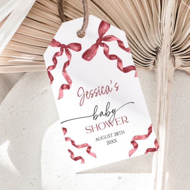 Etiqueta Para Presente Chá de fraldas Arco vermelho (Criador carregado)