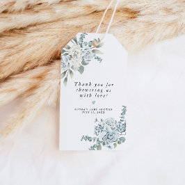 Etiqueta Para Presente Chá de fraldas Azul Floral Azul AUSHA Dusty