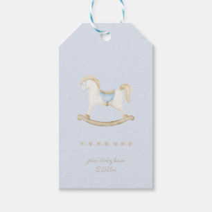 Etiqueta Para Presente Chá de fraldas Boho Vintage Rocking Horse Cowboy