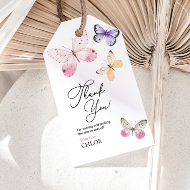 Etiqueta Para Presente Chá de fraldas borboleta (Criador carregado)