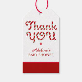 Etiqueta Para Presente Chá de fraldas Candy Cane Obrigado