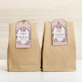 Etiqueta Para Presente Chá de fraldas Costeiro Rosa-Rosa-Pequena Cowgirl