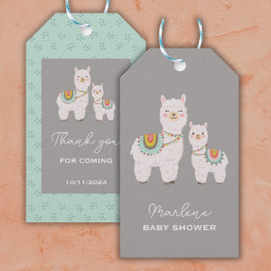 Etiqueta Para Presente Chá de fraldas Cute boho llama