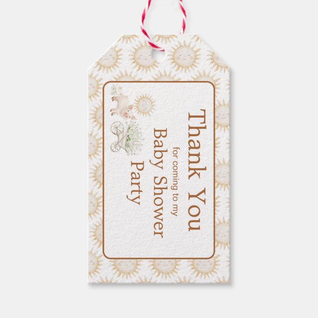 Etiqueta Para Presente Chá de fraldas da Fazenda (Frente)