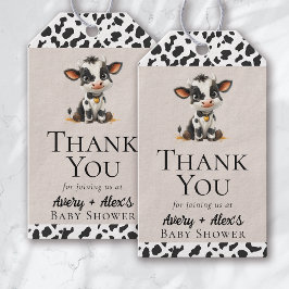 Etiqueta Para Presente Chá de fraldas Da Vaca Santa Obrigado