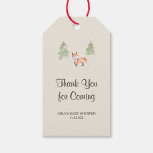 Etiqueta Para Presente Chá de fraldas da Woodland Fox Boy