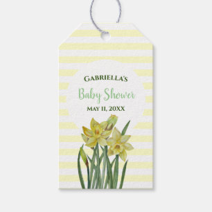 Etiqueta Para Presente Chá de fraldas Daffodils De Aquarela