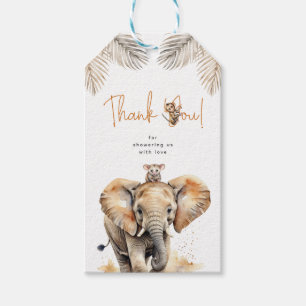 Etiqueta Para Presente Chá de fraldas De Animais Cuecas Com Elefante Safa