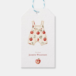 Etiqueta Para Presente Chá de fraldas de Aquarela Vermelha russa