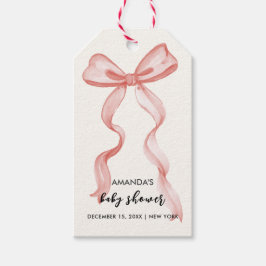 Etiqueta Para Presente Chá de fraldas de Arco Elegante Moderno Rosa