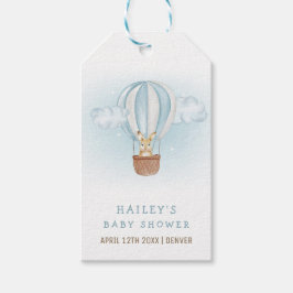 Etiqueta Para Presente Chá de fraldas de Balão de Ar Quente de Bunny Mini