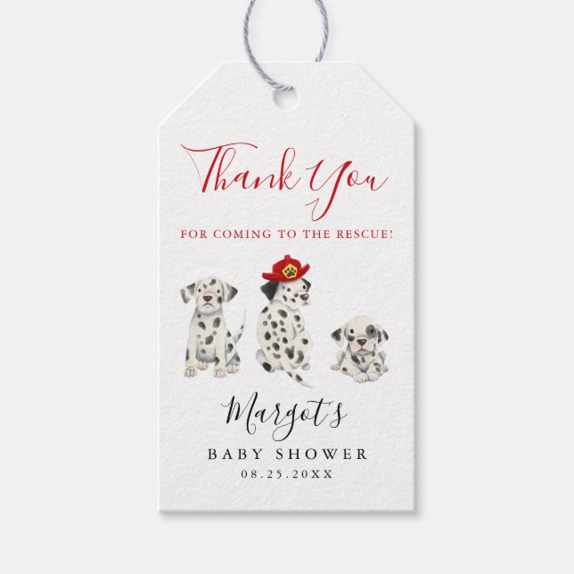 Etiqueta Para Presente Chá de fraldas De Bombeiros Cujos (Frente)