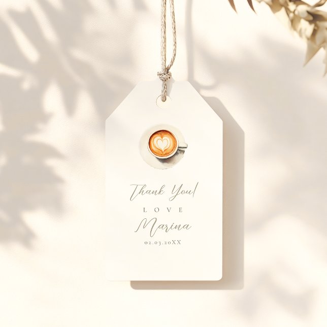 Etiqueta Para Presente Chá de fraldas de café (Criador carregado)