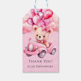 Etiqueta Para Presente Chá de fraldas De Carro vintage Do Urso Teddy Obri
