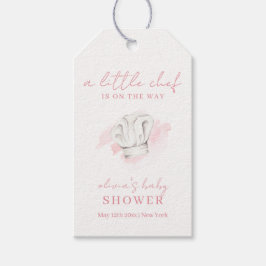 Etiqueta Para Presente Chá de fraldas de Chef Moderno e Simples Rosa