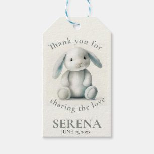 Etiqueta Para Presente Chá de fraldas de coelhinho recheado sem som