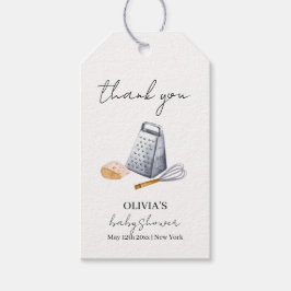 Etiqueta Para Presente Chá de fraldas de cozinha de chef minimalista mode