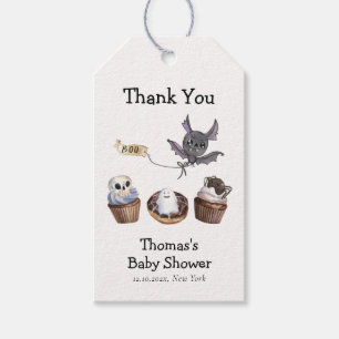 Etiqueta Para Presente Chá de fraldas de cupcake de Boo Halloween