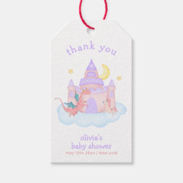 Etiqueta Para Presente Chá de fraldas de Dragão de Fairytale Pastel Cute