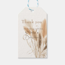 Etiqueta Para Presente Chá de fraldas de erva Pampas