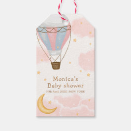 Etiqueta Para Presente Chá de fraldas de Estrela da Lua de Ar Quente para