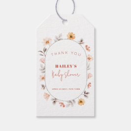 Etiqueta Para Presente Chá de fraldas de Frame de Flor Selvagem Simples B