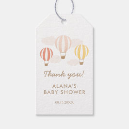 Etiqueta Para Presente Chá de fraldas de Garotas de Ar Quente Rosa