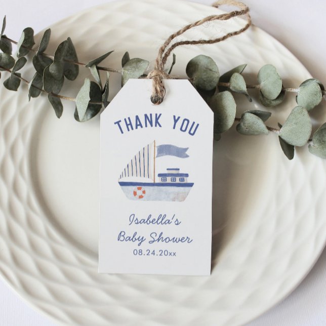 Etiqueta Para Presente Chá de fraldas de Garoto Obrigado (Criador carregado)