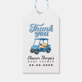 Etiqueta Para Presente Chá de fraldas De Golfe Azul Obrigado Tag