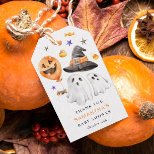 Etiqueta Para Presente Chá de fraldas de Halloween Obrigado