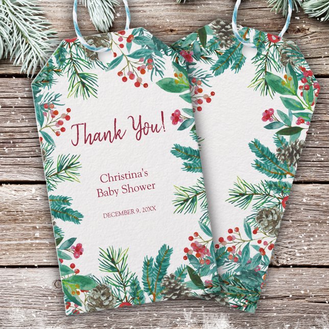 Etiqueta Para Presente Chá de fraldas de inverno (Criador carregado)