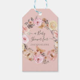 Etiqueta Para Presente Chá de fraldas De Lâmpada De Borboleta Floral