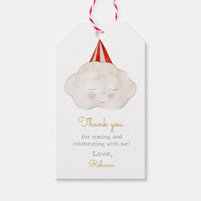 Etiqueta Para Presente Chá de fraldas de Nuvem Bonita Olá (Frente)