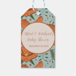 Etiqueta Para Presente Chá de fraldas de papoila de laranja silvestre | P