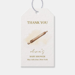 Etiqueta Para Presente Chá de fraldas de pastelaria minimalista neutro